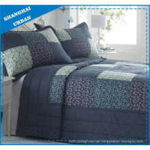 Marineblaues Patchwork-Design aus Polyester-Quilt-Set Qui